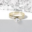 BEZEL ENGAGEMENT SET IN YELLOW GOLD - ENGAGEMENT AND WEDDING MATCHING SETS - ENGAGEMENT RINGS