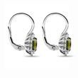 EARRINGS WITH DIAMONDS AND MOLDAVITE IN WHITE GOLD - MOLDAVITE EARRINGS - EARRINGS