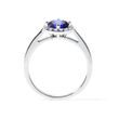 SAPPHIRE AND DIAMOND HALO RING IN WHITE GOLD - SAPPHIRE RINGS - RINGS