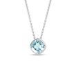 CUSHION CUT SKY BLUE TOPAZ NECKLACE IN WHITE GOLD - TOPAZ NECKLACES - NECKLACES