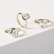YELLOW GOLD RADIANT CUT DIAMOND RING - RINGS WITH LAB-GROWN DIAMONDS - ENGAGEMENT RINGS
