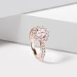 ROSÉGOLDRING MIT RUNDEM MORGANIT UND DIAMANTEN - RINGE MORGANIT - RINGE