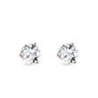 PUCES D'OREILLES D'OR ROSE AVEC DIAMANTS - PUCES D'OREILLES EN DIAMANT - BOUCLES D'OREILLES