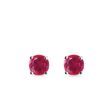 PUCES D'OREILLES DELUXE EN OR BLANC AVEC RUBIS - BOUCLES D'OREILLES EN RUBIS - BOUCLES D'OREILLES