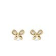 BOUCLES D'OREILLES PAPILLONS EN OR JAUNE AVEC DIAMANTS - BOUCLES D'OREILLES POUR ENFANTS - BOUCLES D'OREILLES