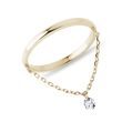 UNIQUE GOLD DIAMOND RING WITH A CHAIN - DIAMOND RINGS - RINGS