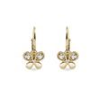 BOUCLES D'OREILLES PAPILLONS POUR ENFANTS EN OR JAUNE AVEC DIAMANTS - BOUCLES D'OREILLES POUR ENFANTS - BOUCLES D'OREILLES