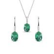 14K WHITE GOLD EMERALD JEWELRY SET - GEMSTONE SETS - FINE JEWELRY