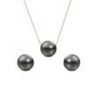 TAHITIAN PEARL JEWELLERY SET IN YELLOW GOLD - PEARL SETS - PEARL JEWELLERY