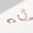 BAGUE D'OREILLE EN OR ROSE ET PERLE D'EAU DOUCE - BOUCLES D'OREILLES EN PERLES - PERLES