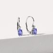 BOUCLES D'OREILLES EN OR BLANC AVEC TANZANITE OVALE ET DIAMANTS - BOUCLES D’OREILLES EN TANZANITE - BOUCLES D'OREILLES