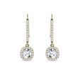 BOUCLES D'OREILLES HALO PENDANTES EN OR JAUNE ET DIAMANTS - BOUCLES D'OREILLES EN DIAMANT - BOUCLES D'OREILLES