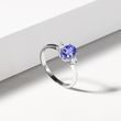 WHITE GOLD RING WITH OVAL CUT TANZANIT AND DIAMONDS - TANZANITE RINGS - 