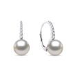 WHITE GOLD DIAMOND EARRINGS WITH AKOYA PEARLS - PEARL EARRINGS{% if category.pathNames[0] != product.category.name %} - {% endif %}