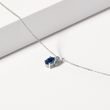 SAPPHIRE AND BEZEL DIAMOND WHITE GOLD NECKLACE - SAPPHIRE NECKLACES - NECKLACES