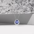 ELEGANT DIAMOND NECKLACE WITH TANZANITE IN WHITE GOLD - TANZANITE NECKLACES - NECKLACES