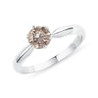 Champagne diamond engagement ring in white gold