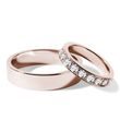 ALLIANCES EN OR ROSE AVEC DIAMANTS - ENSEMBLE D’ALLIANCES EN OR ROSE - ALLIANCES DE MARIAGE