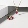 ROUND RUBY ​​AND DIAMOND NECKLACE IN GOLD - RUBY NECKLACES - 