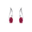 WEISSGOLD-OHRRINGE MIT RUBINEN UND DIAMANTEN - OHRRINGE MIT RUBIN - OHRRINGE