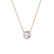 Rose Gold Bezel Necklace with a Round Diamond