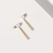 PEARL CHAIN EARRINGS IN YELLOW GOLD - PEARL EARRINGS - PEARL JEWELLERY