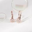 BOUCLES D'OREILLES POUR ENFANTS EN OR ROSE ET ZIRCONS - FLEURS - BOUCLES D'OREILLES POUR ENFANTS - BOUCLES D'OREILLES