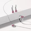 BOUCLES D'OREILLES EN OR BLANC AVEC TOURMALINE OVALE ET DIAMANTS - BOUCLES D'OREILLES EN TOURMALINE - BOUCLES D'OREILLES