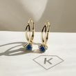 BLUE SAPPHIRE GOLD RIBBON EARRINGS - SAPPHIRE EARRINGS - EARRINGS