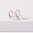 BOUCLES D'OREILLES EN OR ROSE AVEC PERLES - BOUCLES D'OREILLES EN PERLES - PERLES