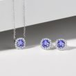 NECKLACE WITH BRILLIANTS AND TANZANITE IN WHITE GOLD - NECKLACES