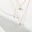 Snowflake Diamond Necklace in 14K Yellow Gold