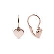 BOUCLES D'OREILLES D'OR ROSE EN FORME DE CŒUR - BOUCLES D'OREILLES POUR ENFANTS - BOUCLES D'OREILLES