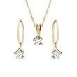 DIAMANTSET MIT SCHLEIFENMOTIV IN GELBGOLD - SCHMUCK-SETS - SCHMUCK