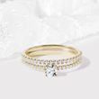 BRILLIANT ENGAGEMENT SET IN YELLOW GOLD - ENGAGEMENT AND WEDDING MATCHING SETS - ENGAGEMENT RINGS