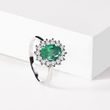 EMERALD AND DIAMOND RING IN WHITE GOLD - EMERALD RINGS - RINGS