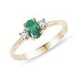 EMERALD AND DIAMOND RING IN YELLOW GOLD - EMERALD RINGS - RINGS