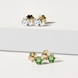 GREEN DIAMOND EARRINGS IN 14K YELLOW GOLD - DIAMOND STUD EARRINGS - EARRINGS