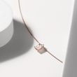COLLIER EN OR ROSE ET MORGANITE TAILLE ÉMERAUDE - COLLIERS AVEC MORGANITE - COLLIERS