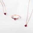 HEART-SHAPED RHODOLITE PENDANT NECKLACE IN ROSE GOLD - GEMSTONE NECKLACES - NECKLACES