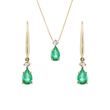 EMERALD EARRING AND PENDANT SET IN YELLOW GOLD - JEWELLERY SETS - FINE JEWELLERY