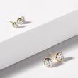 PUCES D'OREILLES EN OR AVEC DIAMANTS 4 MM - PUCES D'OREILLES EN DIAMANT - BOUCLES D'OREILLES