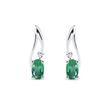 BOUCLES D'OREILLES D'OR BLANC ÉLÉGANTES AVEC ÉMERAUDES - BOUCLES D'OREILLES EN ÉMERAUDE - BOUCLES D'OREILLES