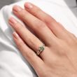 EMERALD AND DIAMOND RING IN YELLOW GOLD - EMERALD RINGS - RINGS