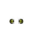 MOLDAVITE STUDS IN 14K WHITE GOLD - MOLDAVITE EARRINGS - EARRINGS