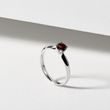 GARNET RING IN 14K WHITE GOLD - GARNET RINGS - RINGS