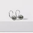 14 CT WHITE GOLD TAHITIAN PEARL EARRINGS - PEARL EARRINGS - PEARL JEWELLERY