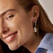 BOUCLES D'OREILLES OR CRÉOLES AVEC PERLE BAROQUE - BOUCLES D'OREILLES EN PERLES - PERLES