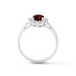 BAGUE EN OR BLANC AVEC GRENAT ET DIAMANTS TAILLE BRILLANT - BAGUES EN GRENAT - BAGUES