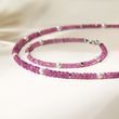 PINK SAPPHIRE BRACELET WITH PEARLS IN WHITE GOLD - MINERAL BRACELETS - BRACELETS
